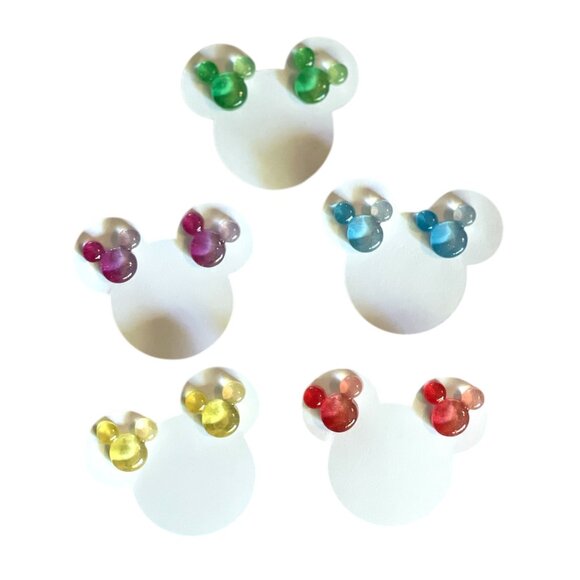 Resin Mickey Mouse Stainless Steel Earrings-New! - Picture 1 of 6